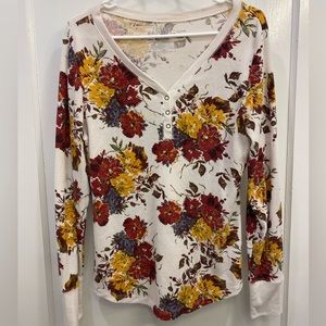 Floral waffle shirt